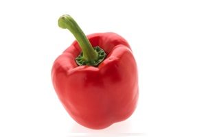 Red pepper vegetable isolated on white background - healthy food